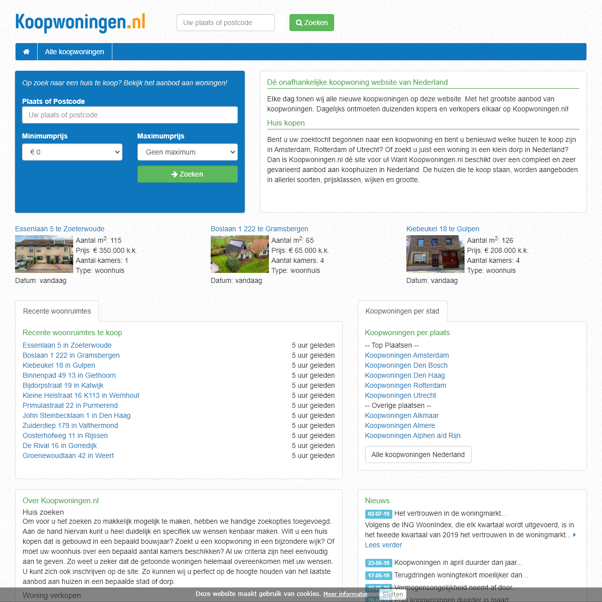 A complete backup of koopwoningen.nl