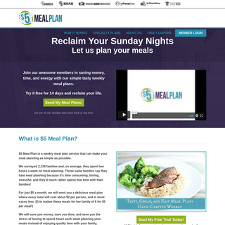 $5 Meal Plan- Delicious Meal Plans, Delivered Weekly For Just $5 Per Month