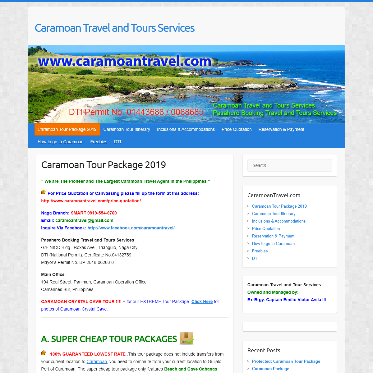 A complete backup of caramoantravel.com