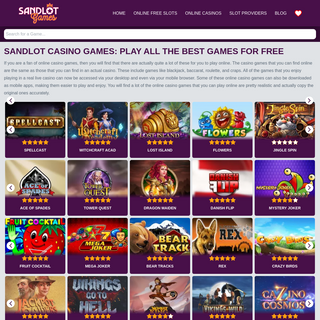 Free Online Slots - Play Casino Games for Free - Sandlot Games