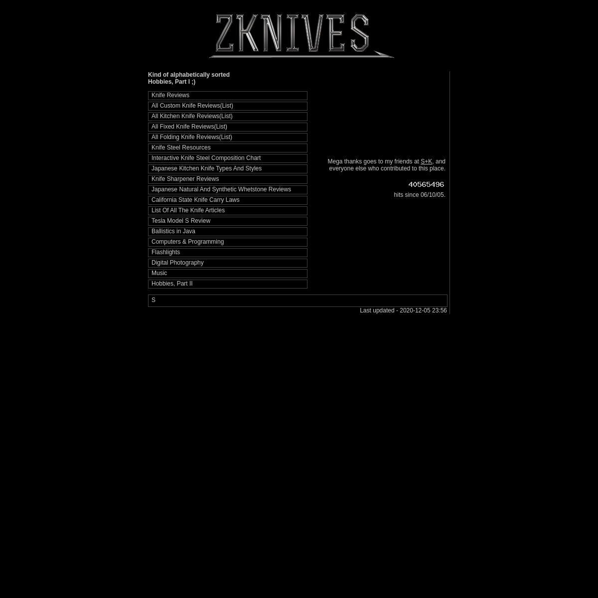 A complete backup of zknives.com