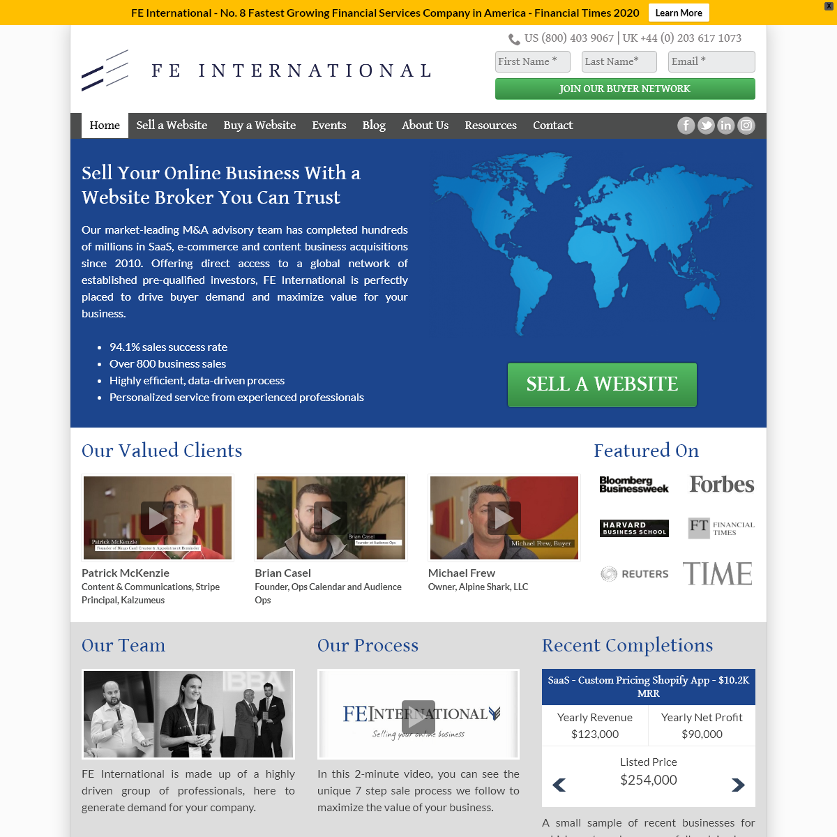 FE International- Professional Website Broker