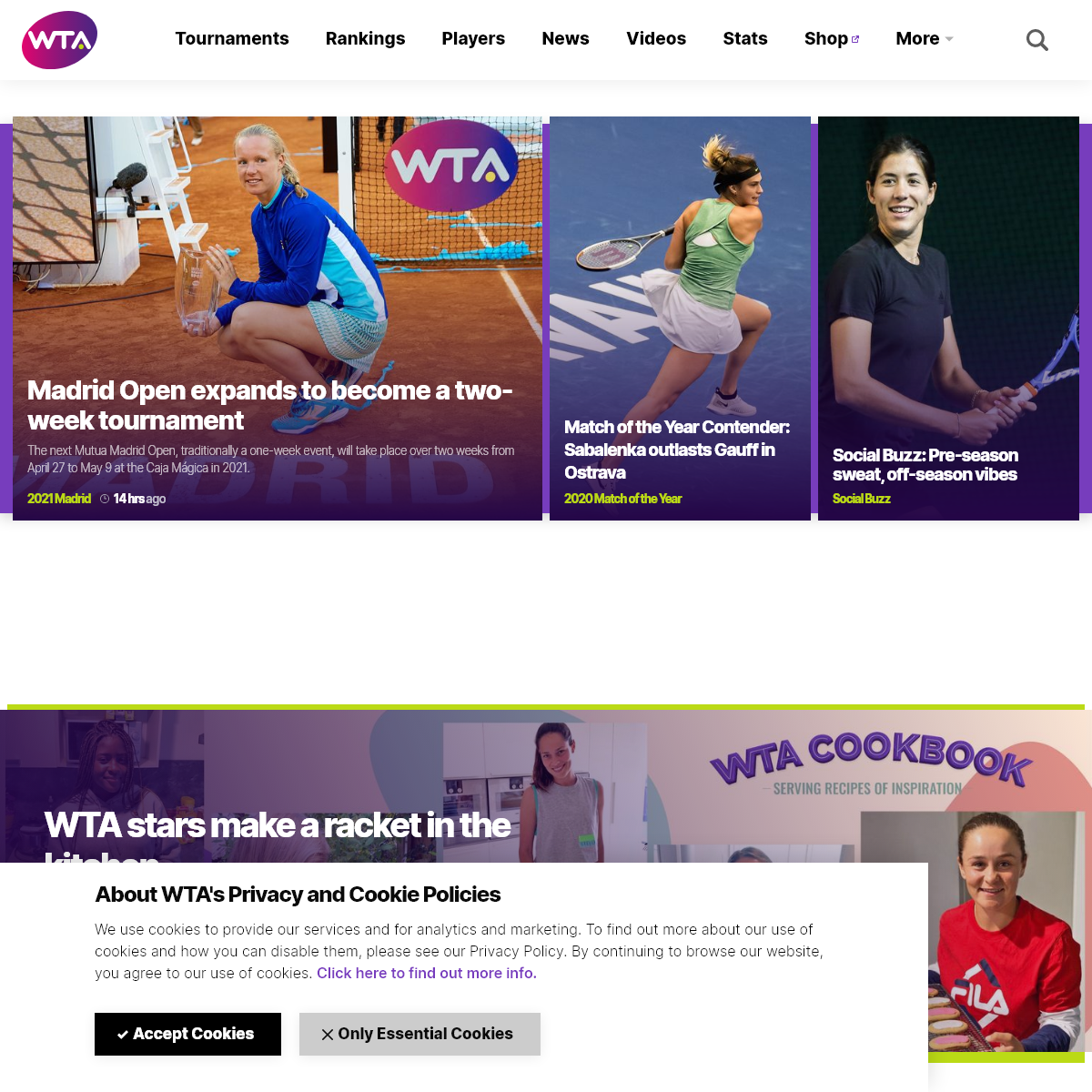 WTA Homepage