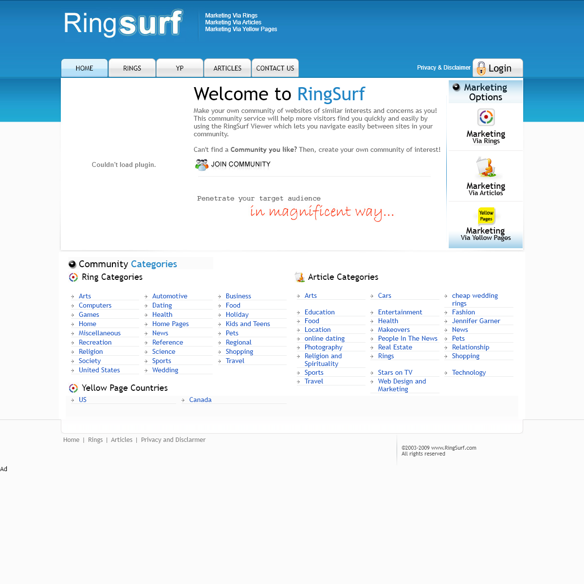 A complete backup of ringsurf.com