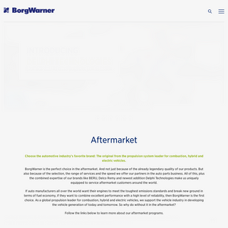 Aftermarket - BorgWarner