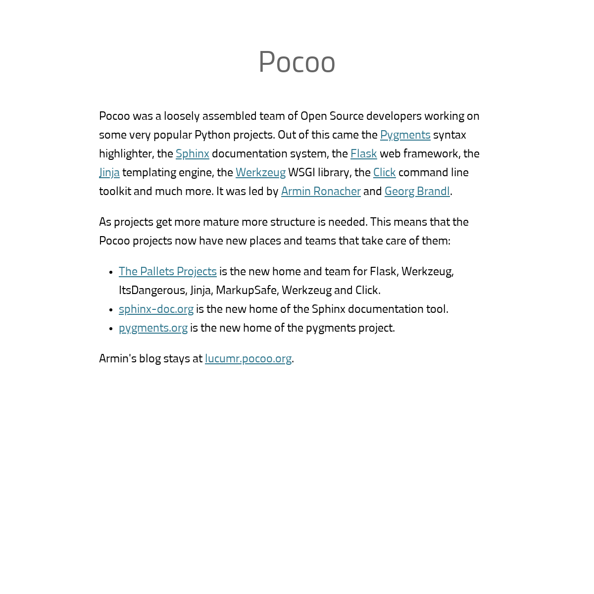 A complete backup of pocoo.org
