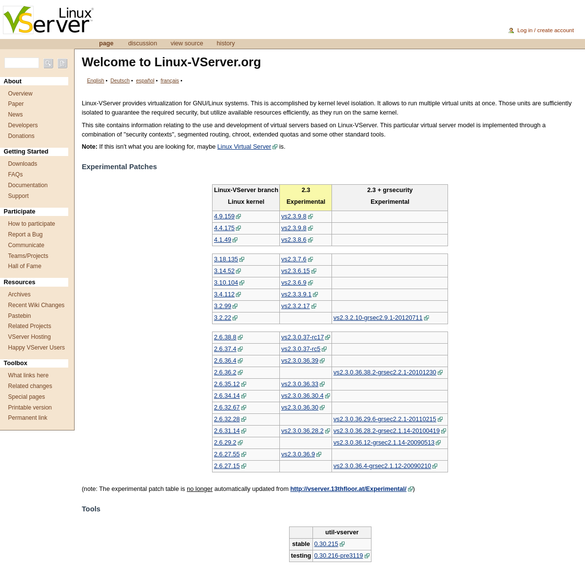 A complete backup of linux-vserver.org