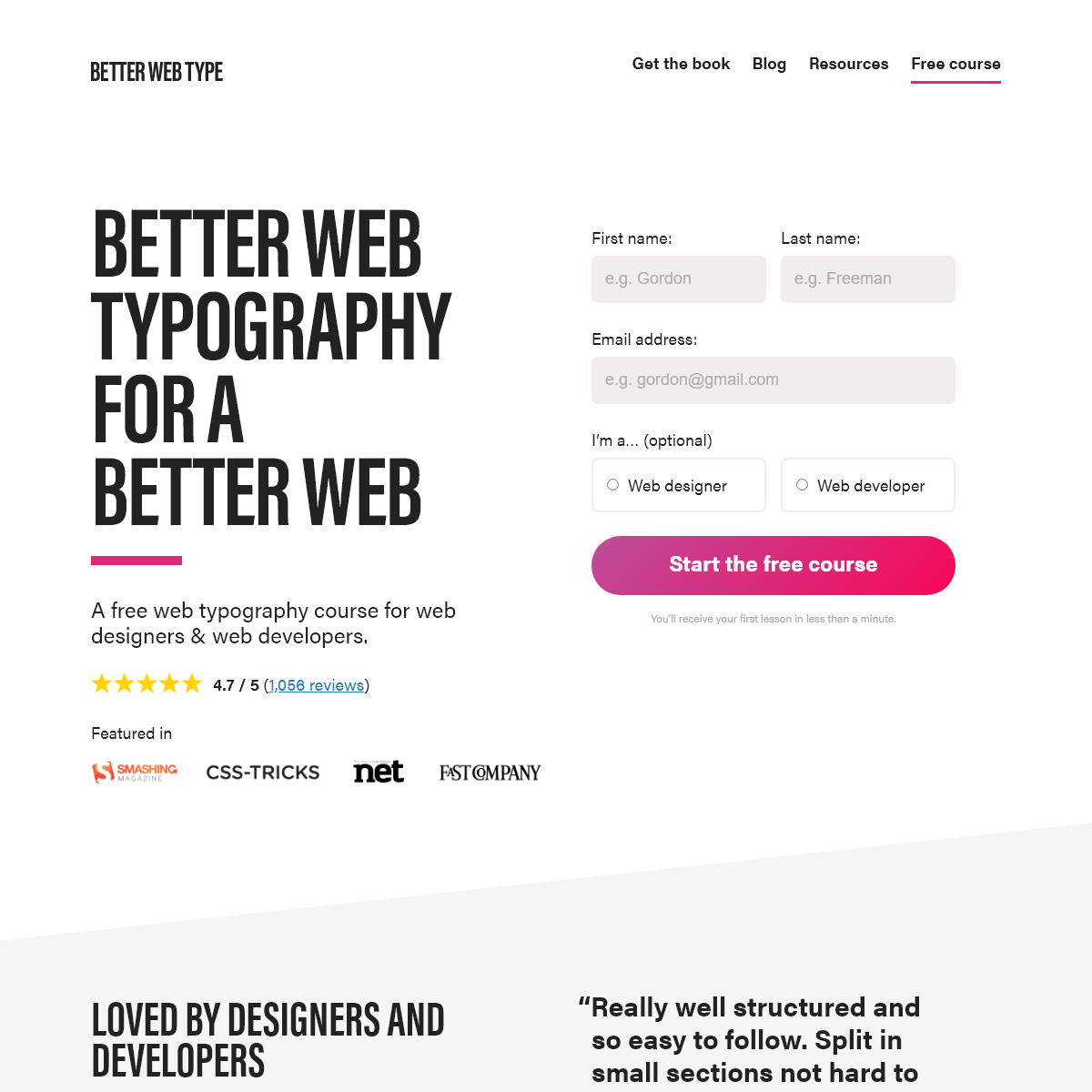 Free Web Typography Course - Better Web Type