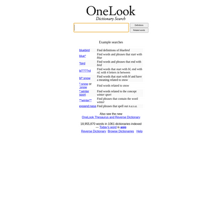 A complete backup of onelook.com