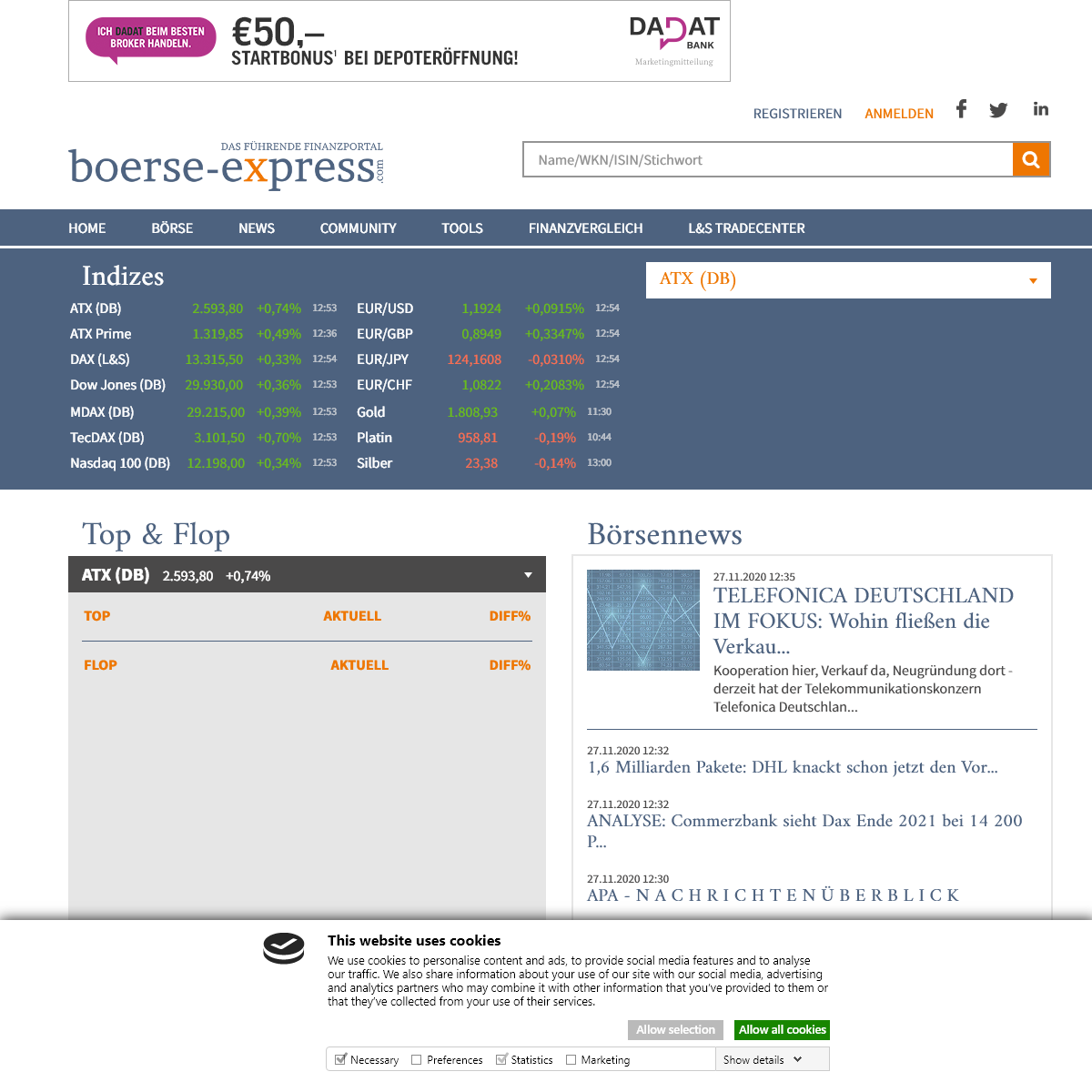 A complete backup of boerse-express.com