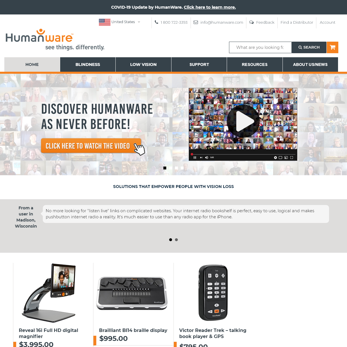 Humanware - Home - Low Vision Aids for Macular Degeneration