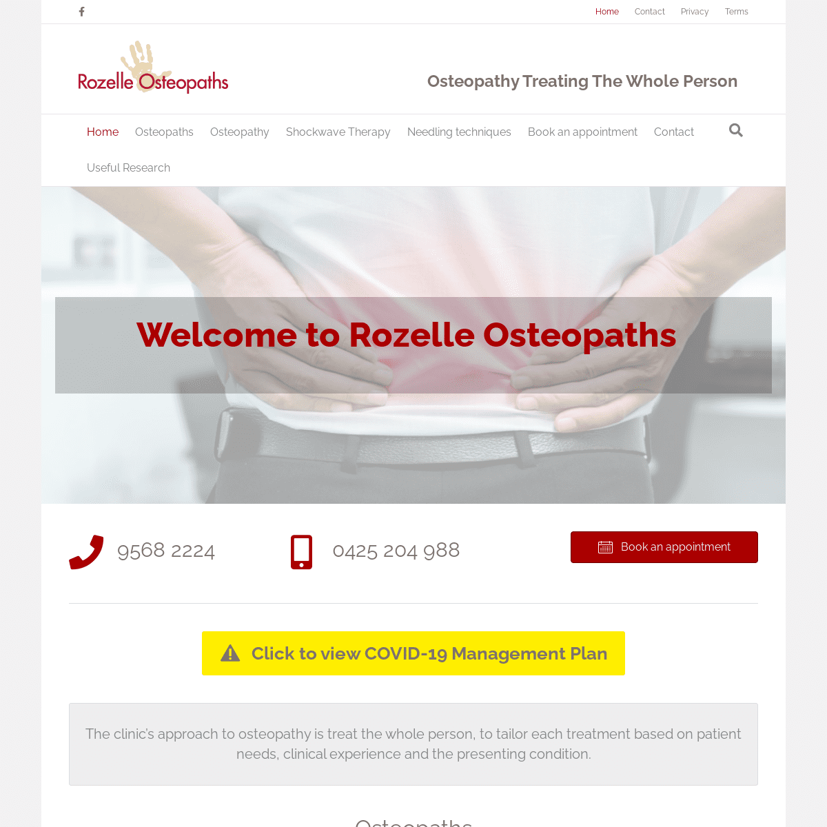 A complete backup of rozelleosteopaths.com.au