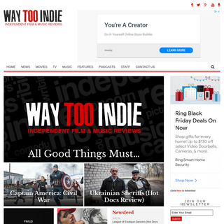 Way Too Indie - Independent Movie Reviews, TV News, Awards