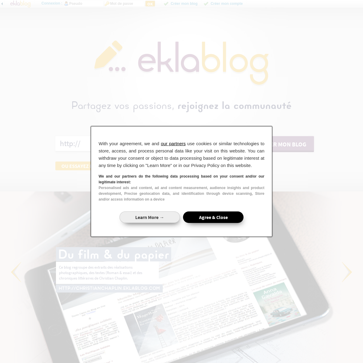 CrÃ©er un blog gratuitement - Eklablog