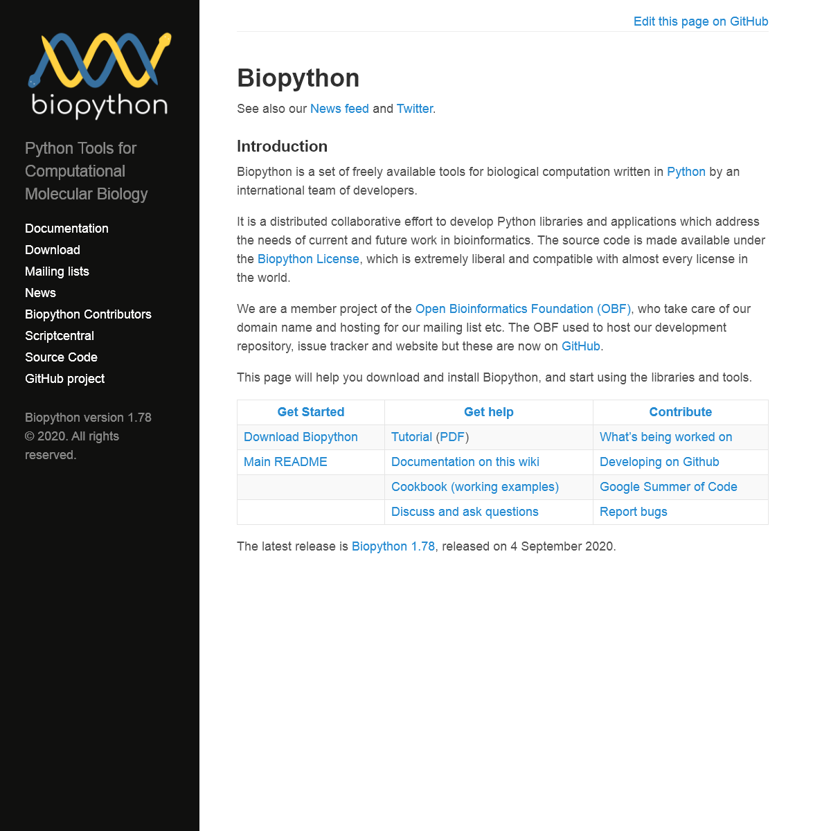 A complete backup of biopython.org