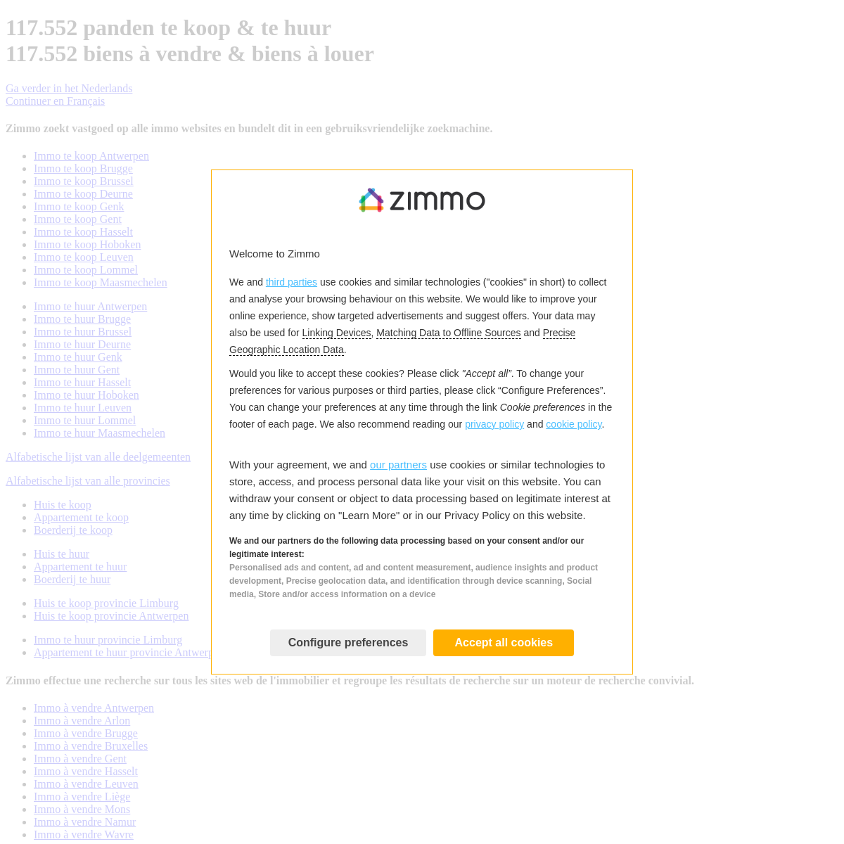 A complete backup of zimmo.be