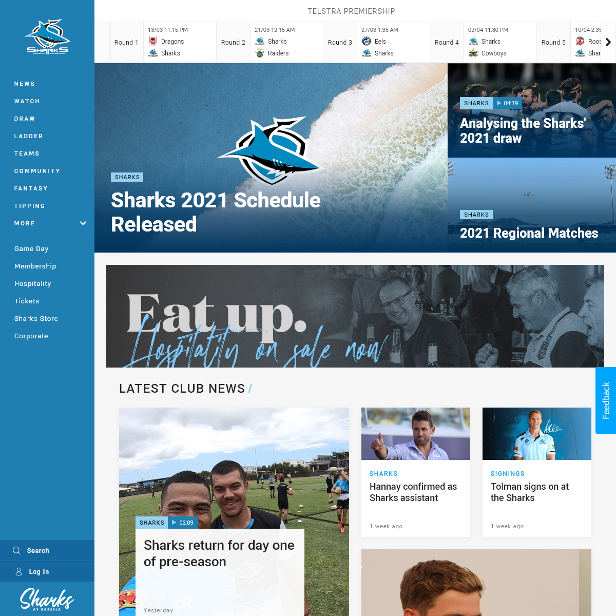 A complete backup of sharks.com.au