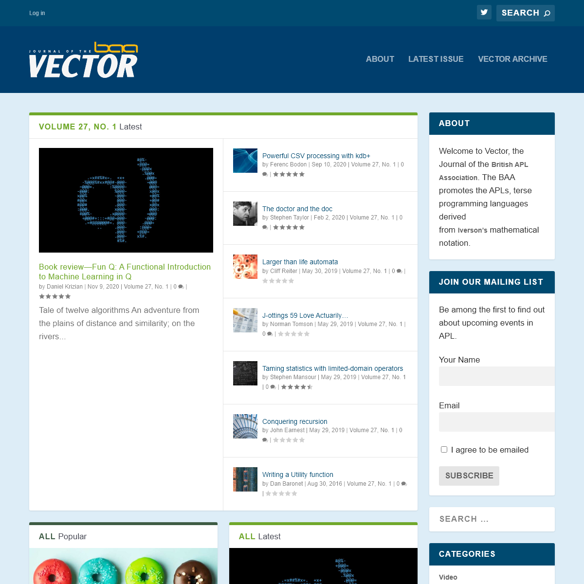 Vector - The Journal of the British APL Association