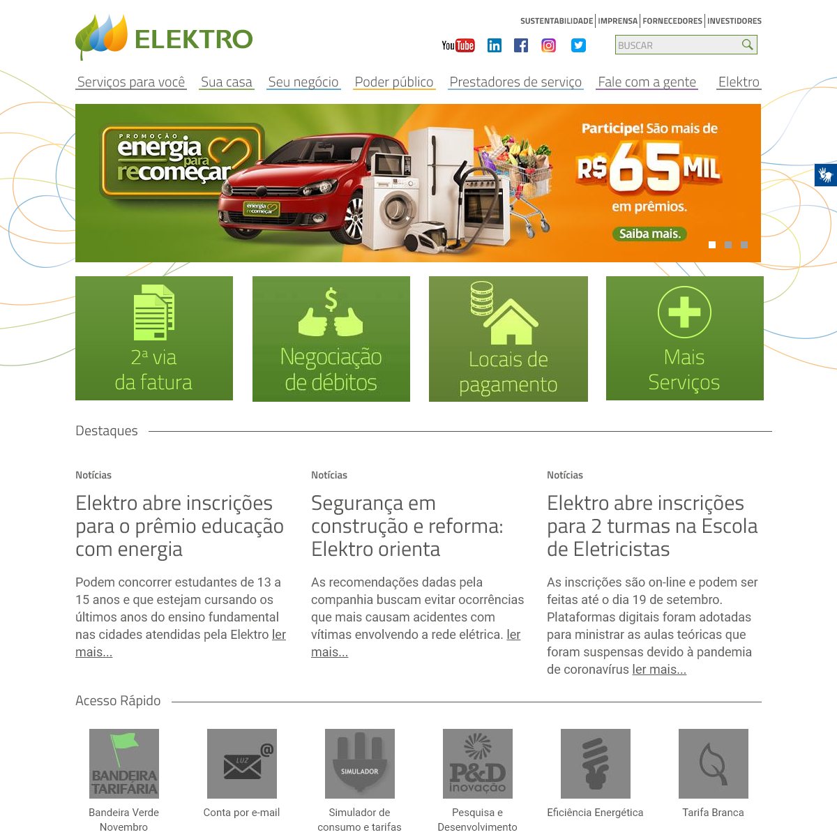 A complete backup of elektro.com.br
