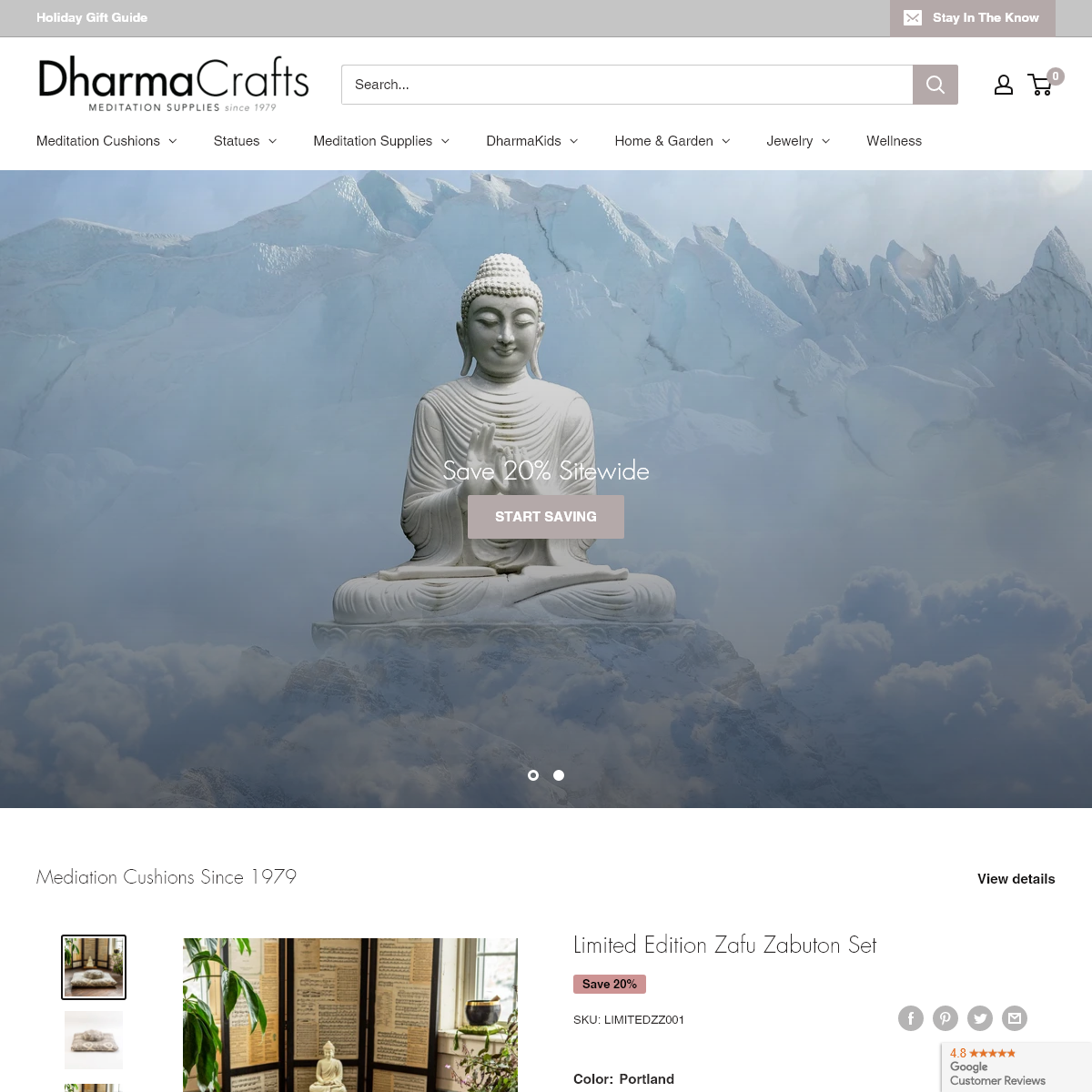 DharmaCrafts -Meditation cushions, statues, furnishings, incense