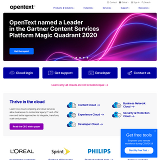 A complete backup of opentext.com