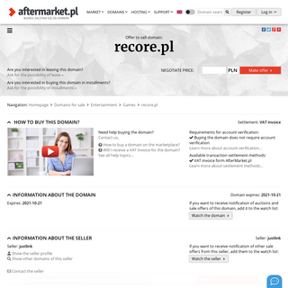 Offer to sell domain- recore.pl