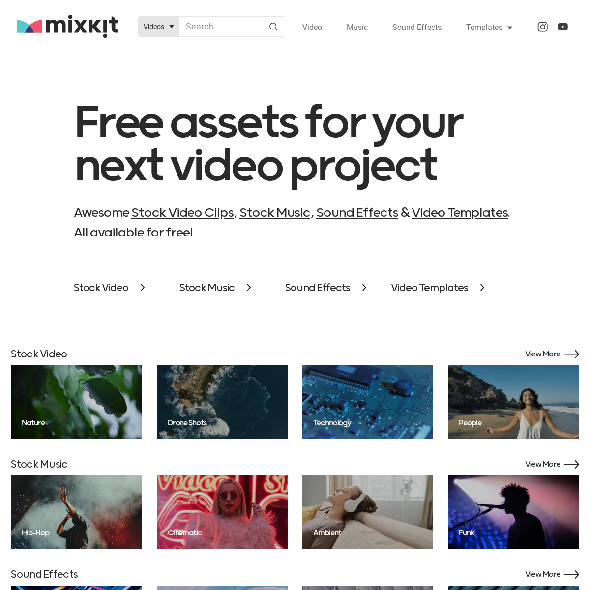 A complete backup of mixkit.co