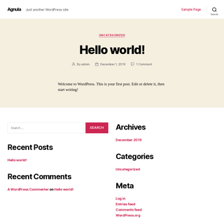 Agnula â€“ Just another WordPress site