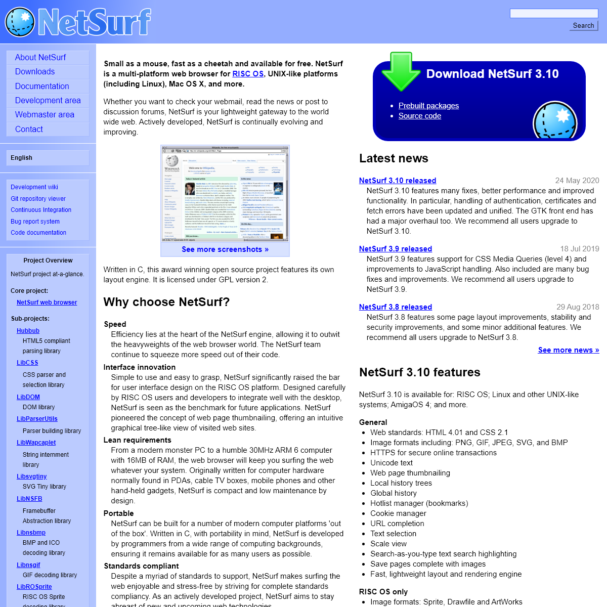 A complete backup of netsurf-browser.org