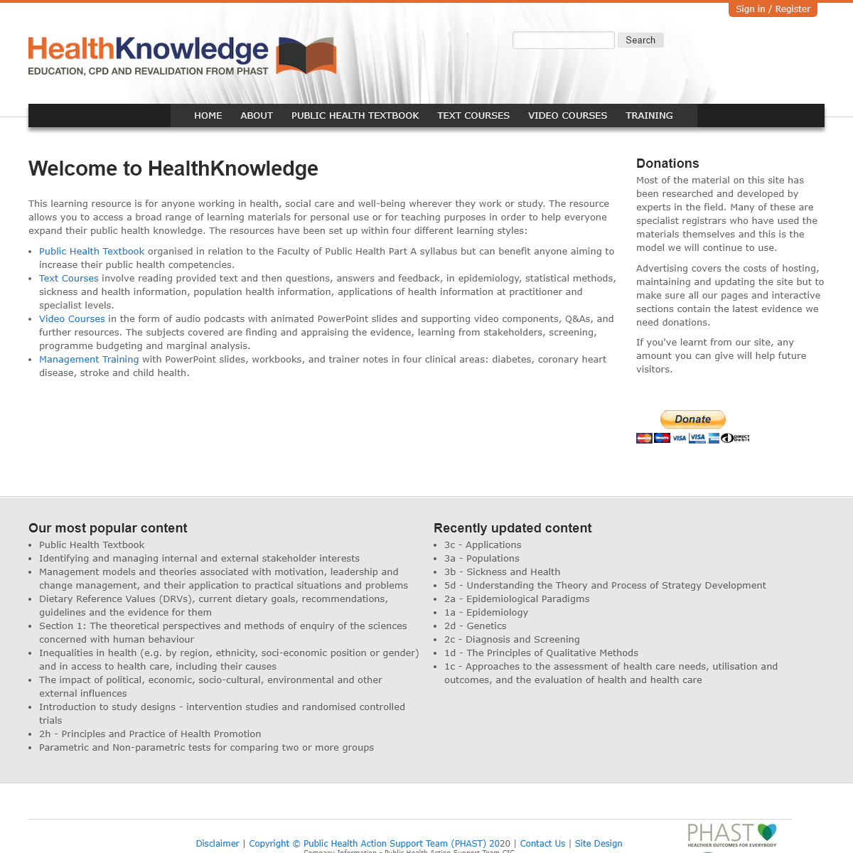 A complete backup of healthknowledge.org.uk