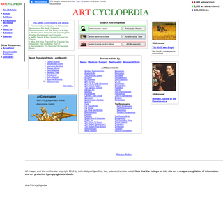 A complete backup of artcyclopedia.com