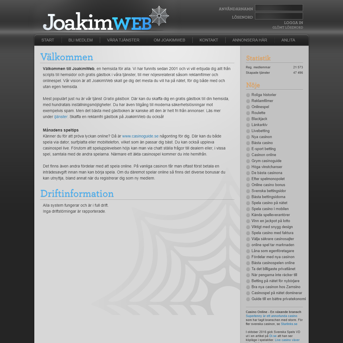 A complete backup of joakimweb.se