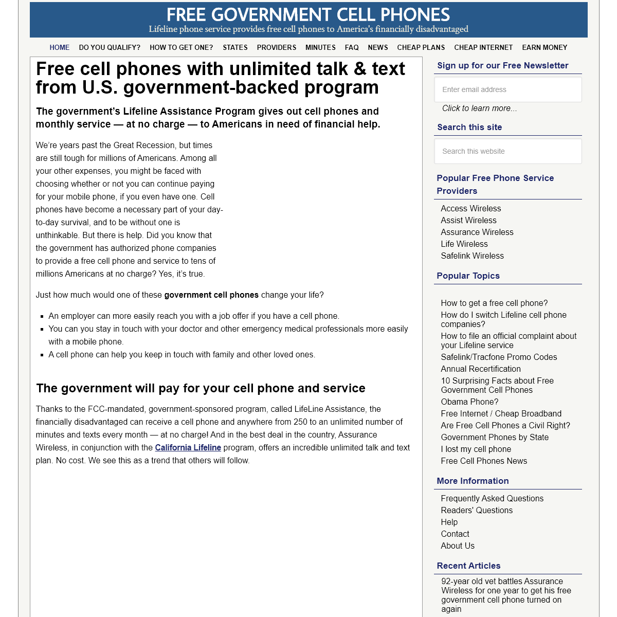 Free Cell Phones, Unlimited Talk & Text from the Government