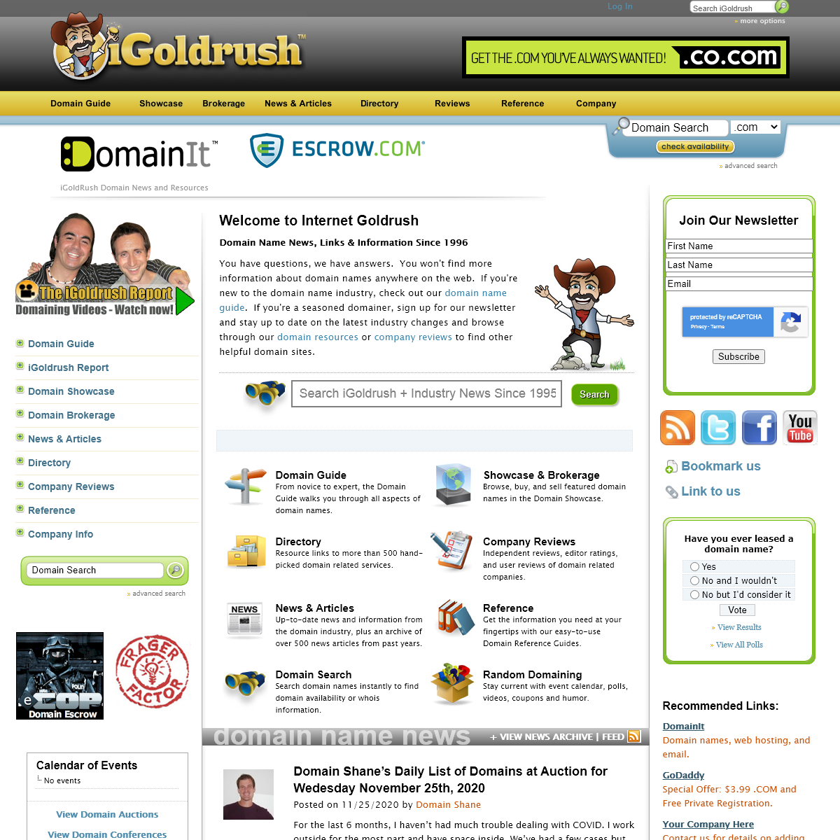 iGoldrush- Domain Name Guide, News and Reference Since 1996