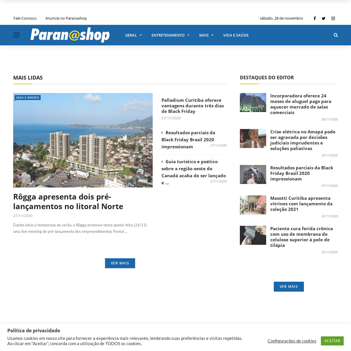 A complete backup of paranashop.com.br