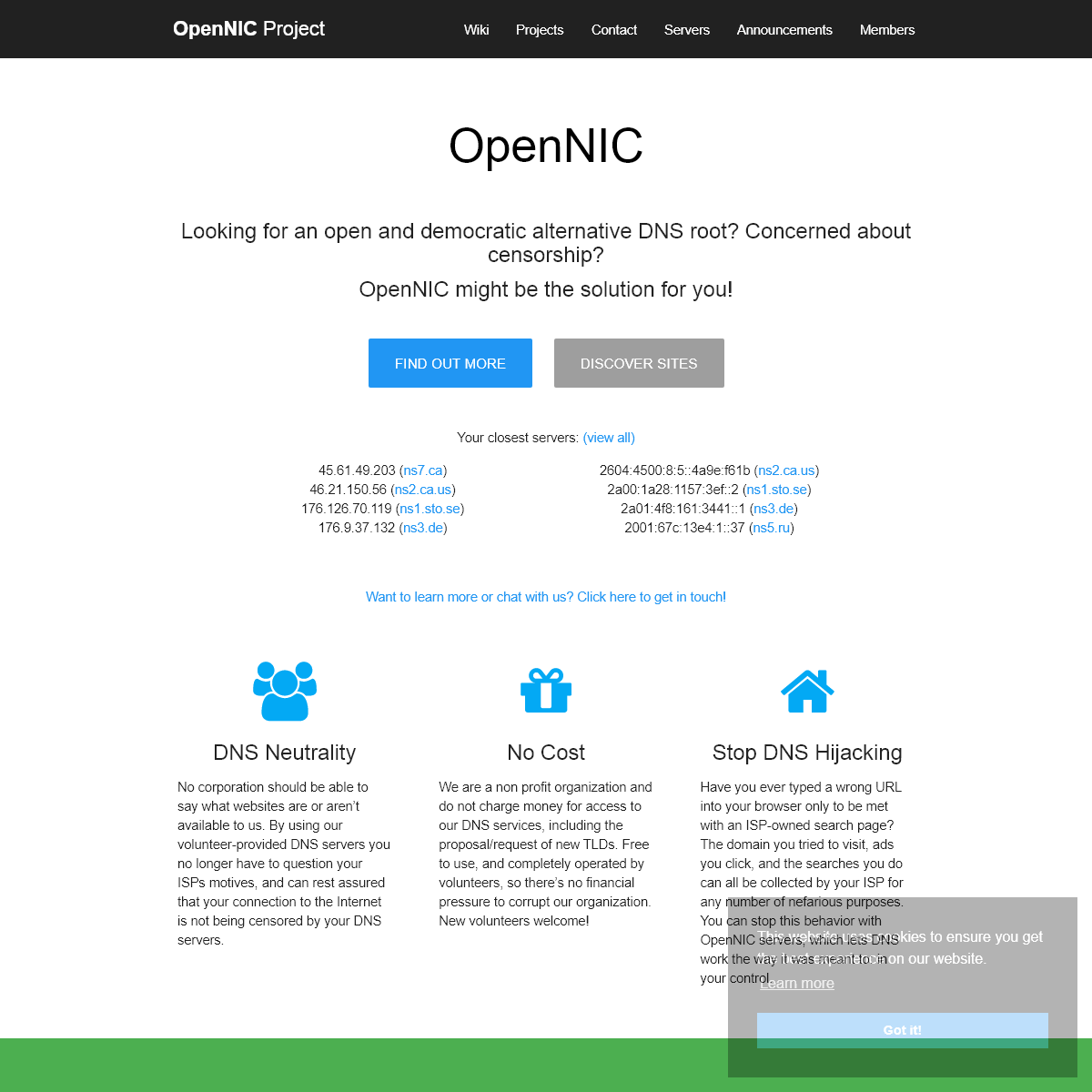 A complete backup of opennic.org