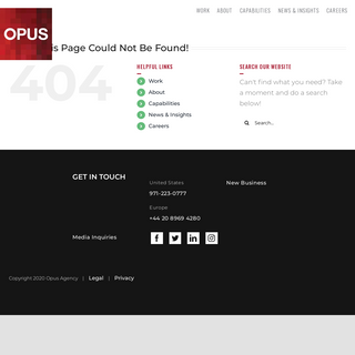 Page not found - Opus Agency