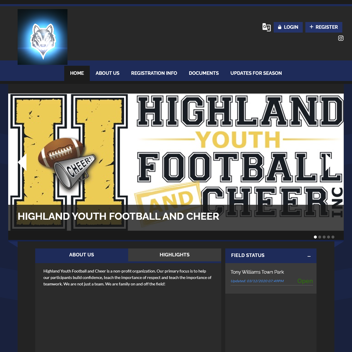 A complete backup of highlandyouthfootballandcheer.com
