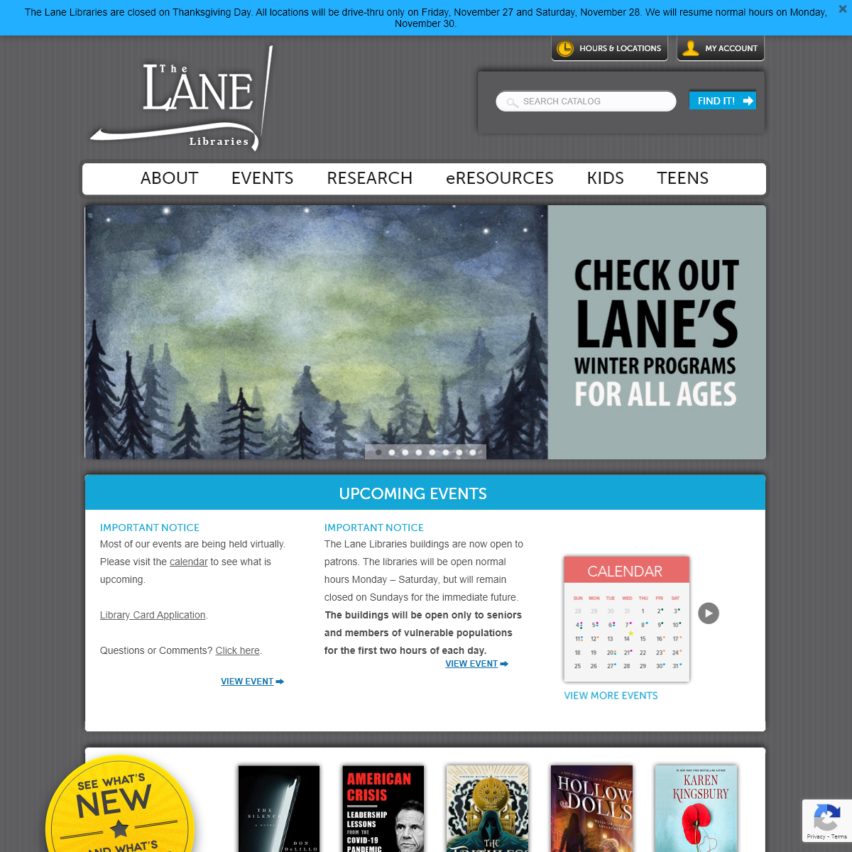 The Lane Libraries - Find it at the Lane!
