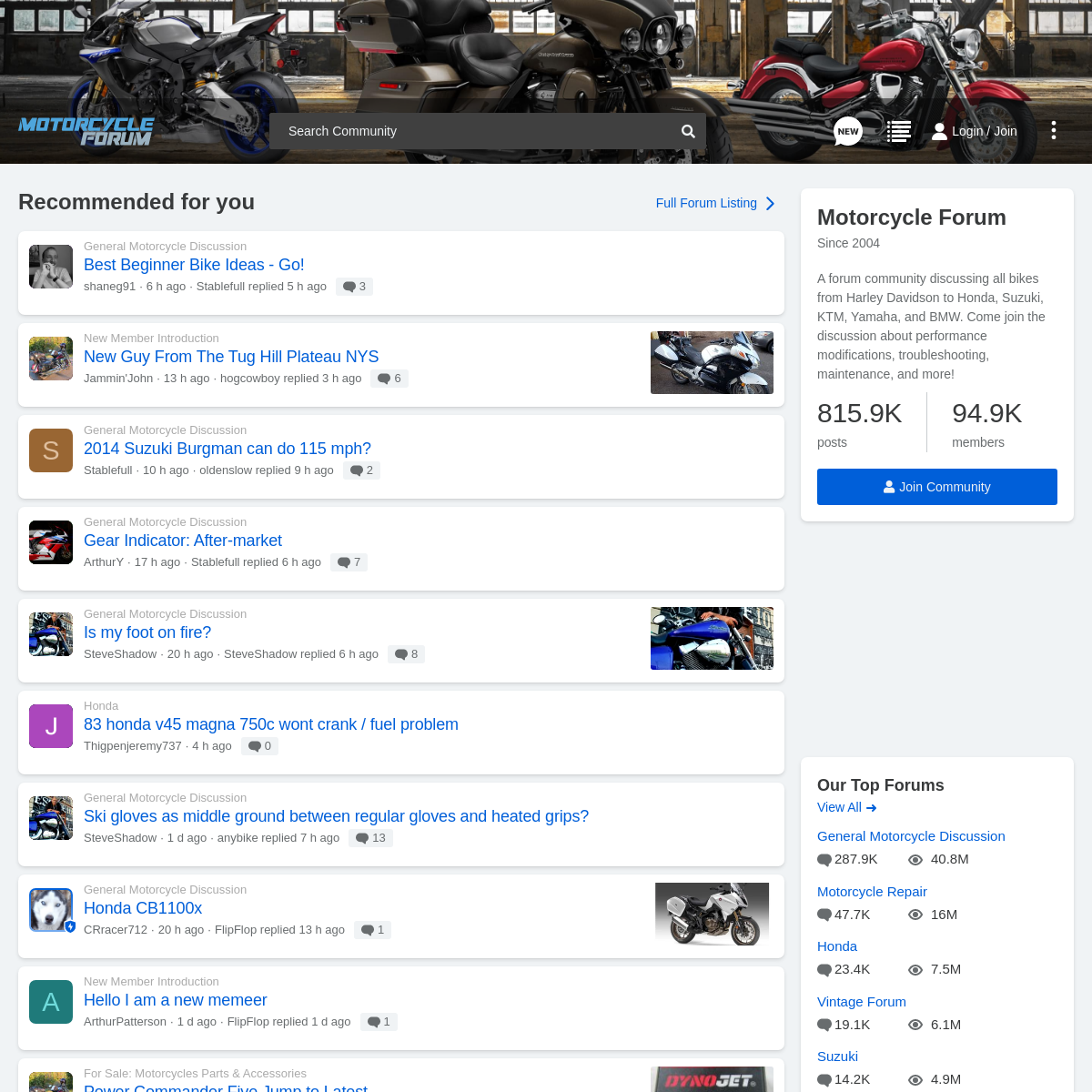 A complete backup of motorcycleforum.com