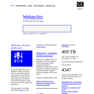 A complete backup of webarchiv.cz