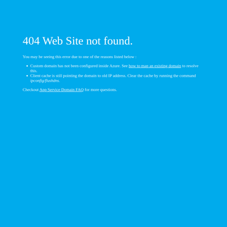 Microsoft Azure Web App - Error 404