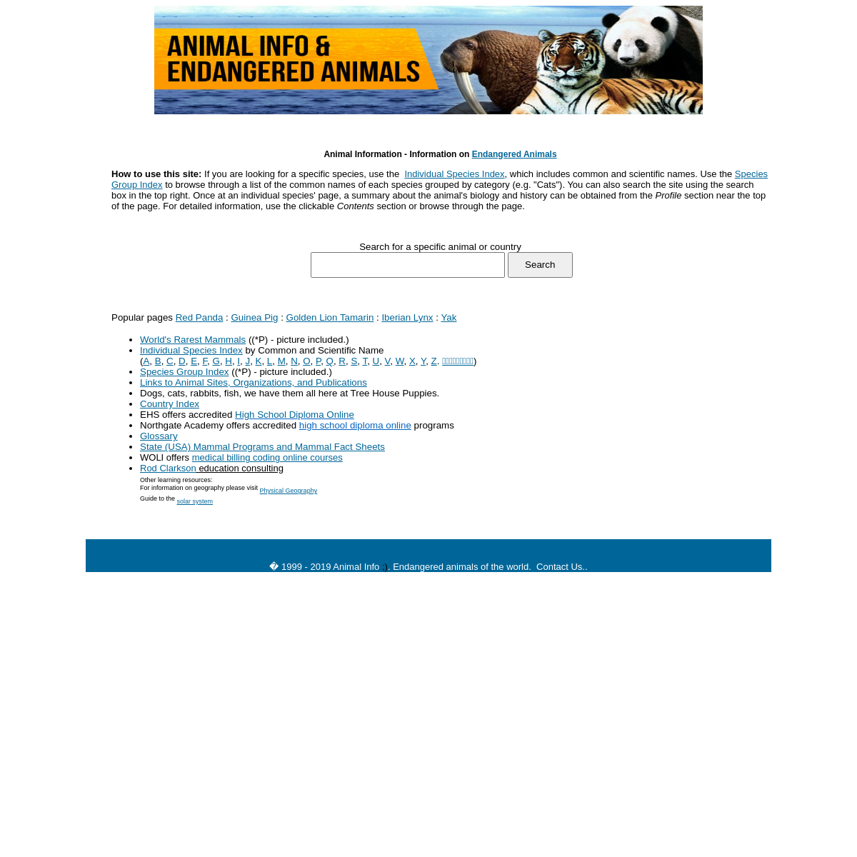 A complete backup of animalinfo.org