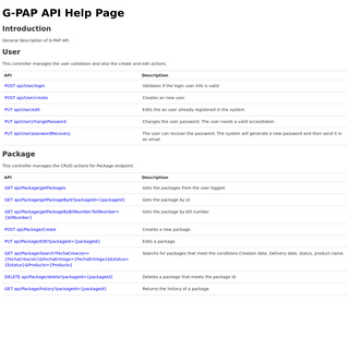 G-PAP API Help Page