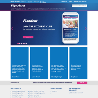 Fixodent Denture Adhesives and Denture Resources