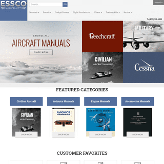 Essco Aircraft Manuals and Pilot Supplies. We are the Aircraft Manual People.