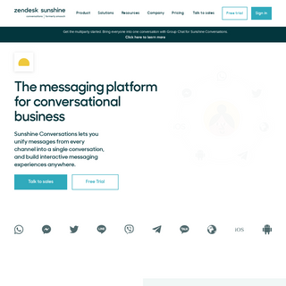 Omnichannel messaging platform, unified APIs and chat SDKs for software makers - Sunshine Conversations