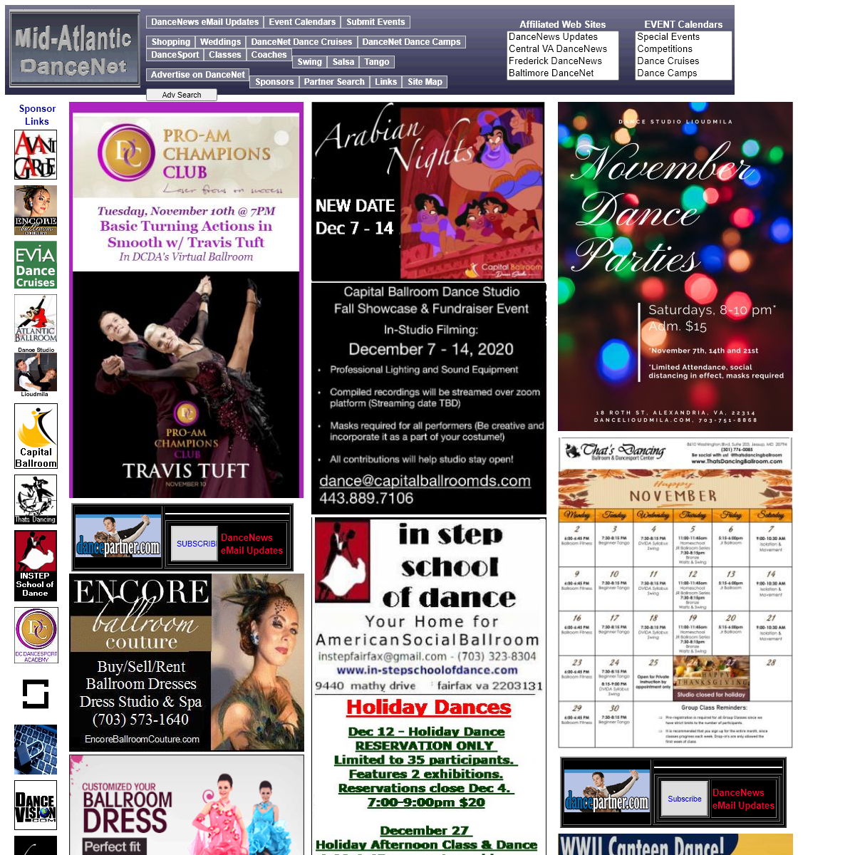 The Mid-Atlantic DanceNet`s Front Page, Gateway Page, Main Index Page