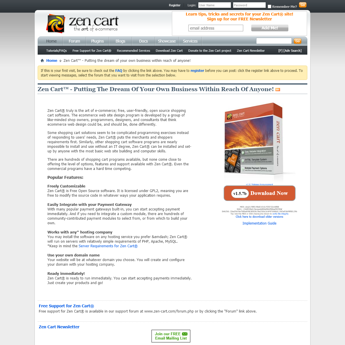 Zen Cart Support - Zen Cartâ„¢ - Putting the dream of your own business within reach of anyone!