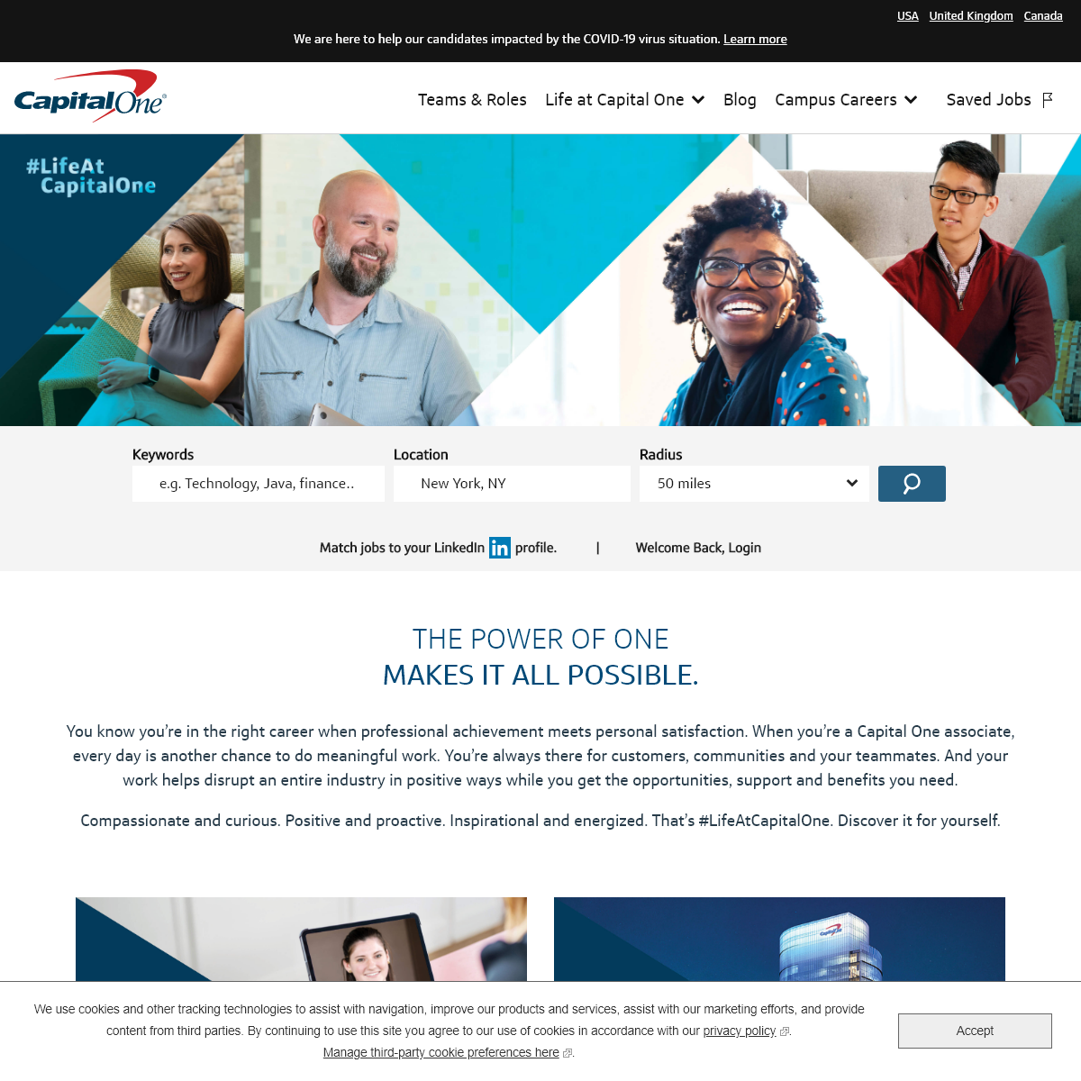 Capital One - US Careers - Discover #LifeAtCapitalOne - Apply Today